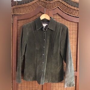 Ami Dark Green Suede Women's Blazer